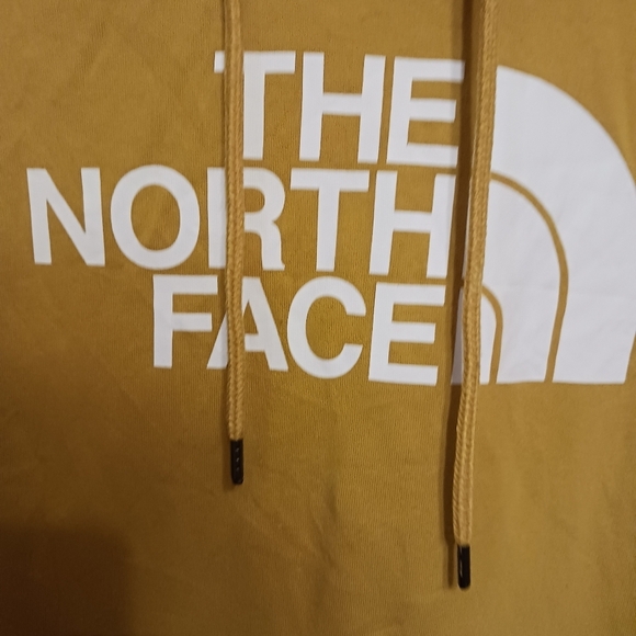 The North Face Grungy Goldenrod Yellow Hoodie with White Trim Ladies Medium - Picture 3 of 4
